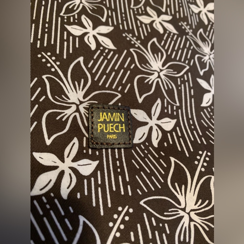 JAMIN PUECH Paris heavier brown drawstring tropical print Dust Bag VVGUC ++